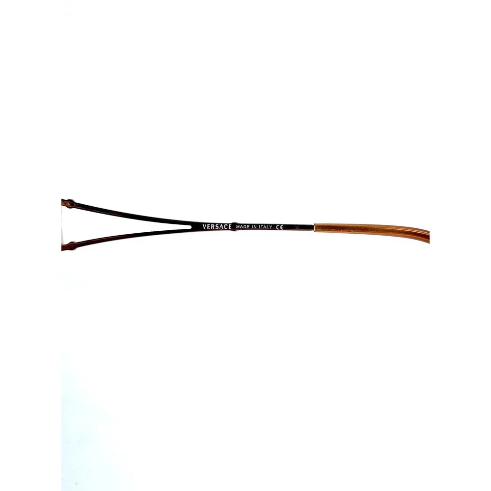 Versace Rectangular Oval Rimless Eyeglasses Crystal Gold Temples 1080-B 1151 52